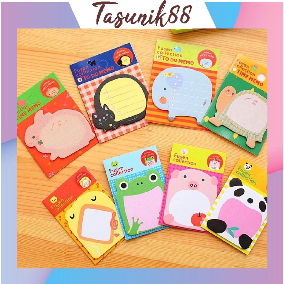 

TasUnik88 R457 Memo Sticky Notes Zoo Animal Buku Catatan Kecil Mini Book Karakter Lucu