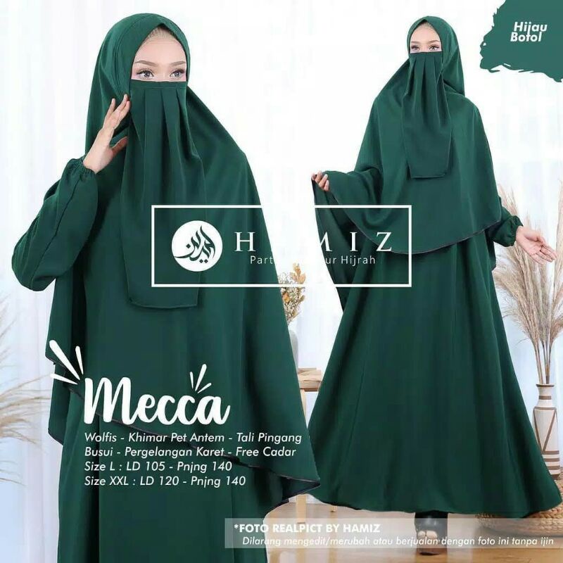 MECCA SYARI gamis 3 in 1 set khimar dan cadar