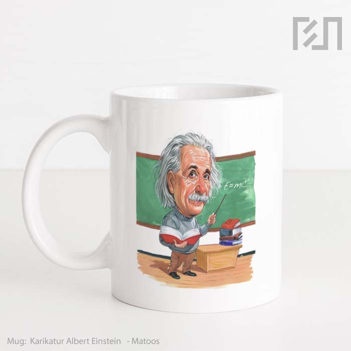 Gelas Keramik Caricature Albert Einstein Mug