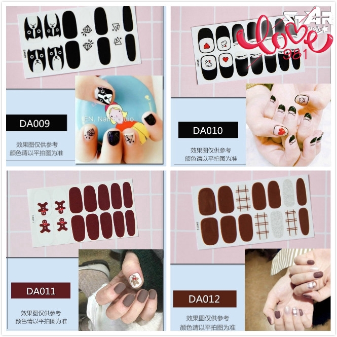 DA001-020 Stiker Kuku,3D Korea Tahan Lama Anti Air,Nail sticker,Dekorasi kuku,art,Fake nails,kuku