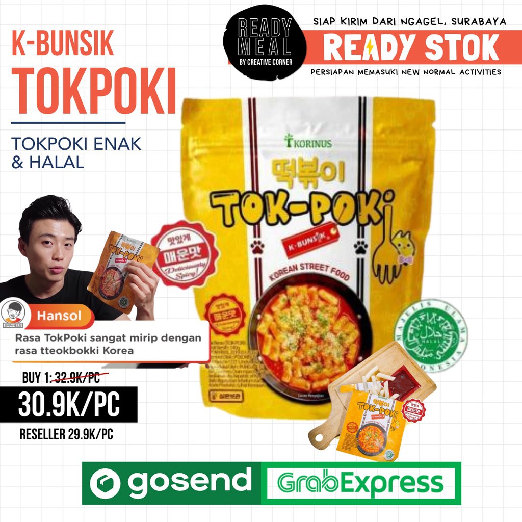 

Korinus K - Bunsik Tokpoki / Tteokbokki / Toppoki / Tok-Poki Pedas instan Halal MUI
