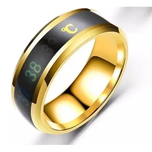 COD !!Cincin Titanium Pria Wanita Cek Suhu Anti Karat terlaris