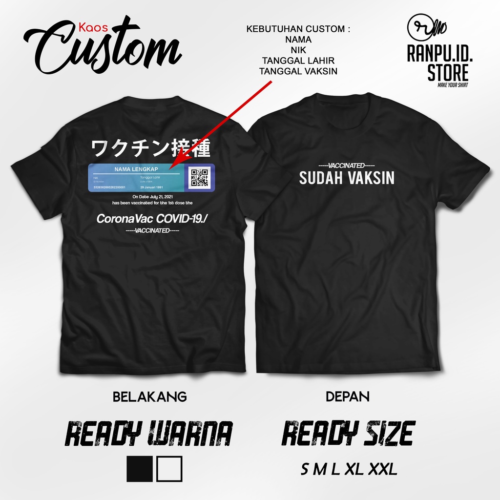 T-Shirt Kaos Sudah Vaksin Covid