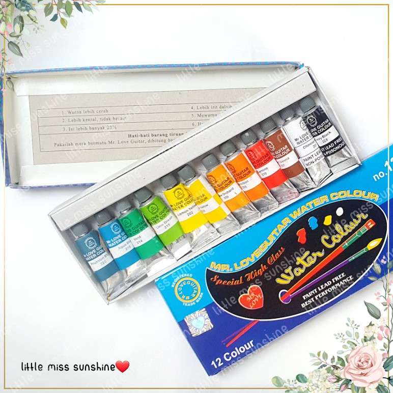 

Ready Stock ❤️ Cat Air Brand 1 paket 12 Warna Legit Solid Waterbase Kecil Besar Pewarna Paint Colors Kanvas Canvas Pasta Padat Solid Legit Colors Basis Air Pigmen Pewarna Colour Bundle Grab Gojek Instan Siap Grosir termurah Little MIss Sunshine Malang