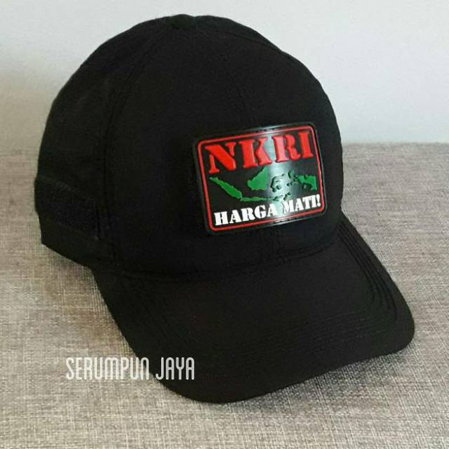 TOPI NKRI - TOPI NKRI HARGA MATI VELCRO HITAM + PATCH