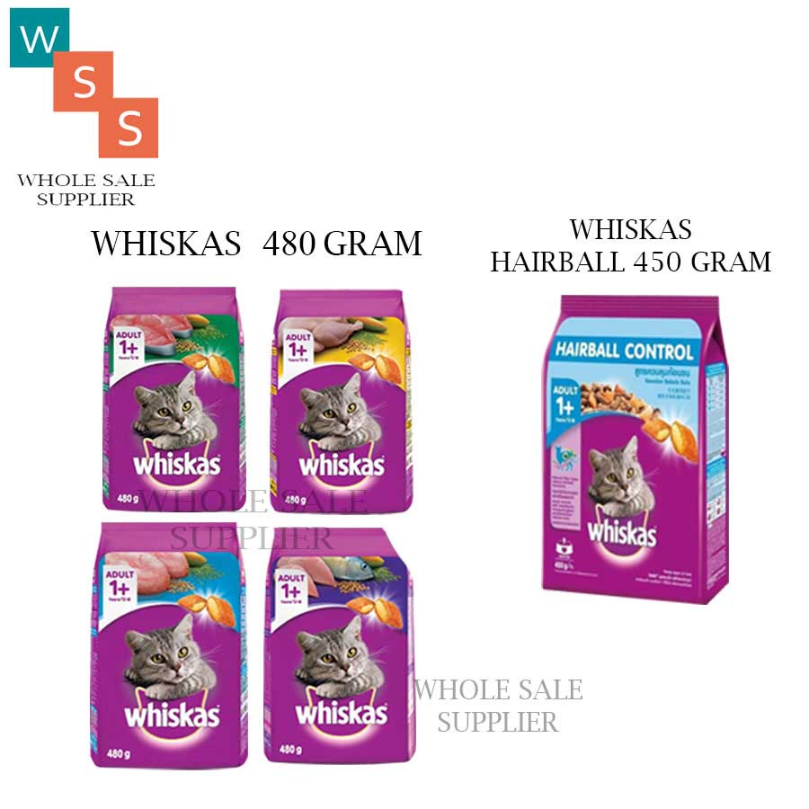 MAKANAN KUCING WHISKAS 450GR DAN 480GR ALL VARIAN