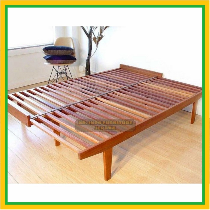 kursi panjang 2 in 1 bale bale dipan sliding kayu jati