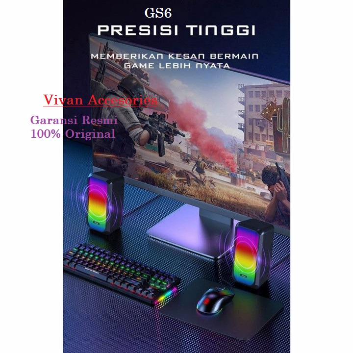 Gamen GS6 Gaming Multimedia Speaker with RGB Rhythm Lights