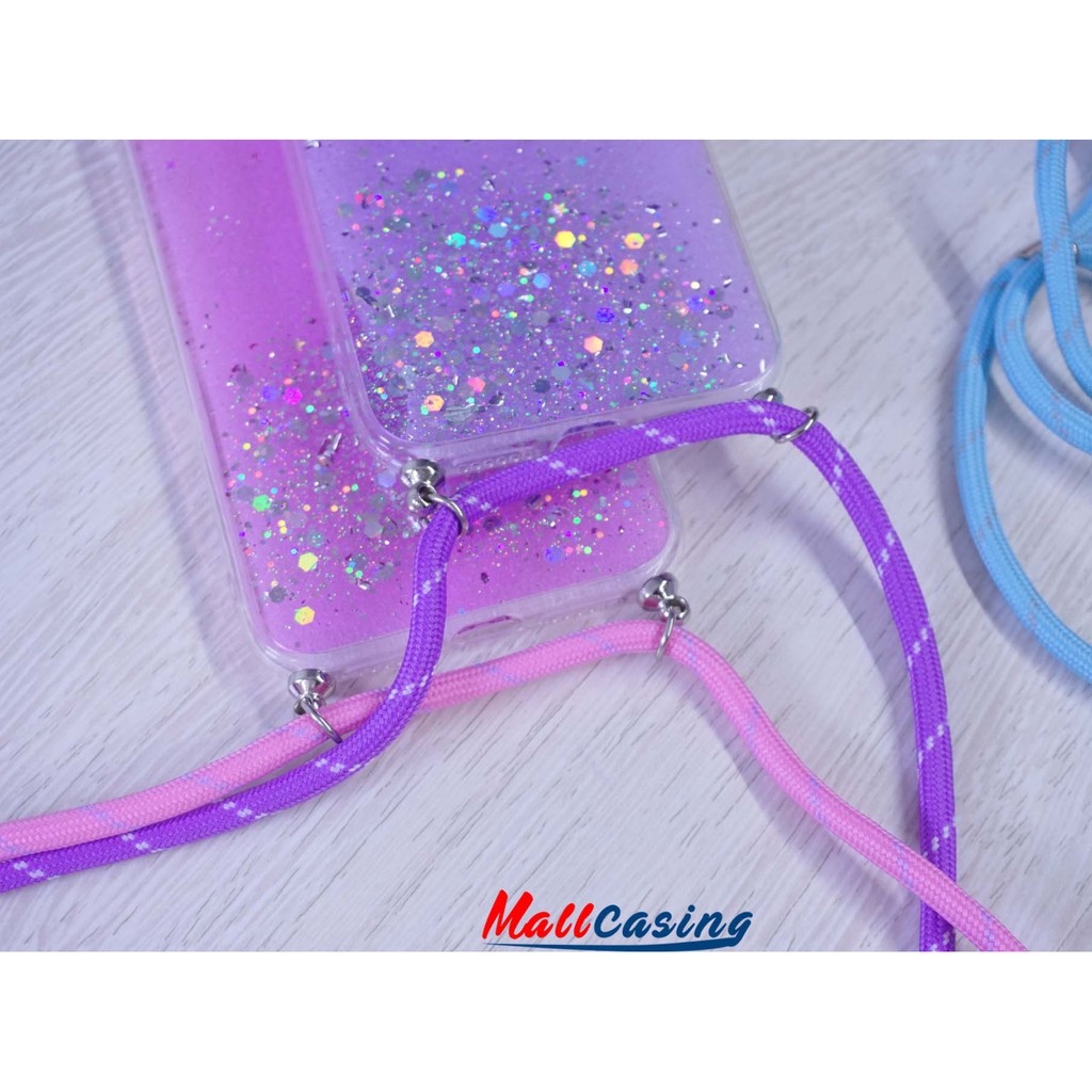 MallCasing - Samsung A11/ M11 | A10S | A01 Core | A20S | A21S Soft Case Clear Glitter + Tali Full Color