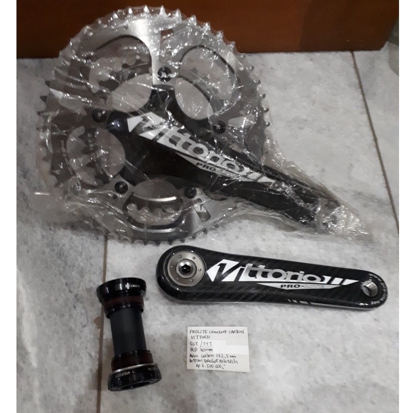 PROLITE Crankset Road Bike VITTORIO - Carbon - 50T/34T - ORIGINAL