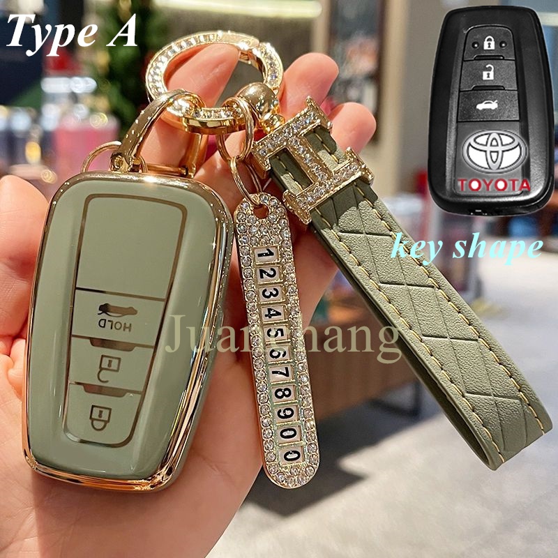 Casing Kunci Remote Mobil Bahan Tpu Untuk Toyota Highlander XLE Corolla Prius Camry CHR LE Cross Camry TRD 2019 Rav4 Avalon Altis Land Crui