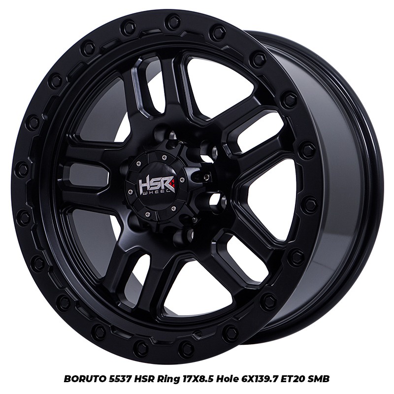 Velg Mobil HSR BORUTO 5537 Ring 17 Pelek Offroad Pajero Fortuner Hole 6 PCD 139,7