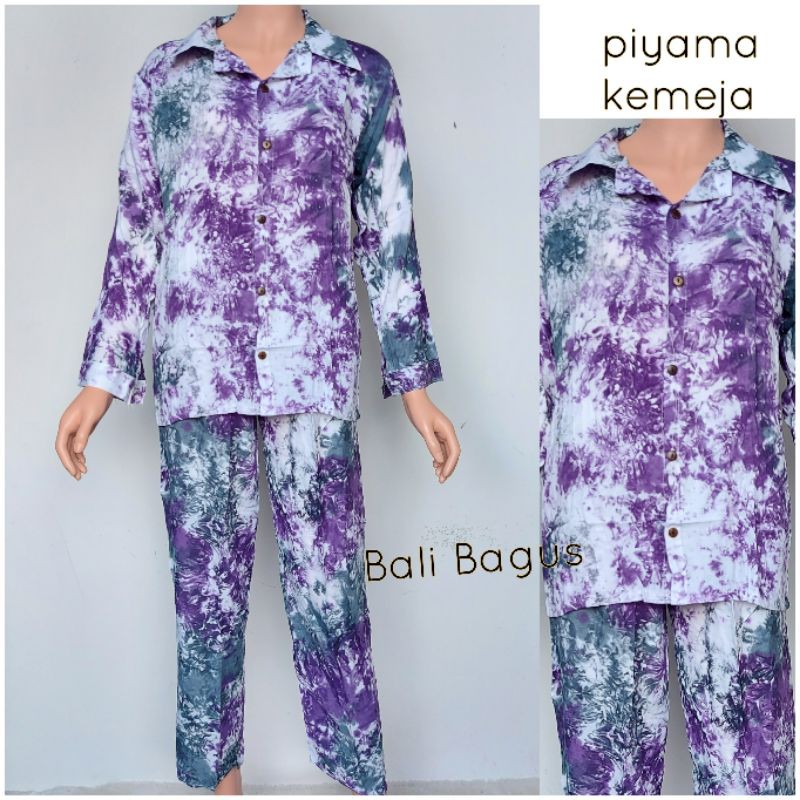 Piyama kemeja lengan panjang soft (RAYON STANDAR)