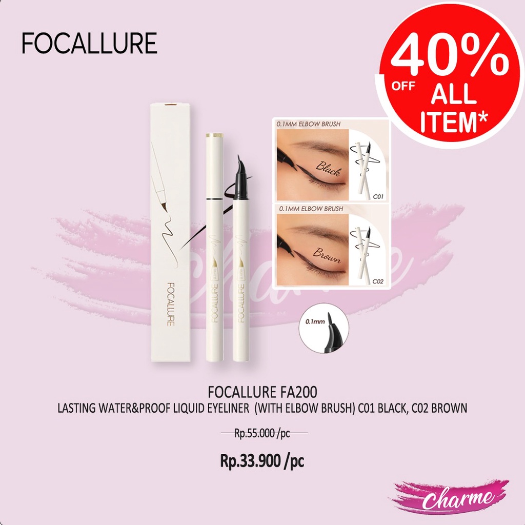 (READY &amp; ORI) Focallure Long Lasting Waterproof Liquid Eyeliner FA200 FA 200 waterproof terbaru viral