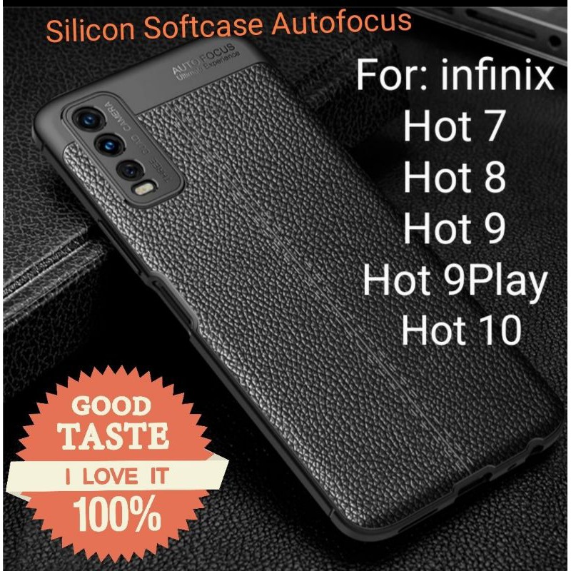 infinix hot 7 hot 8 hot 9 play hot 10 Silicon Autofocus Leather Softcase Casing Cover TPU Jelly