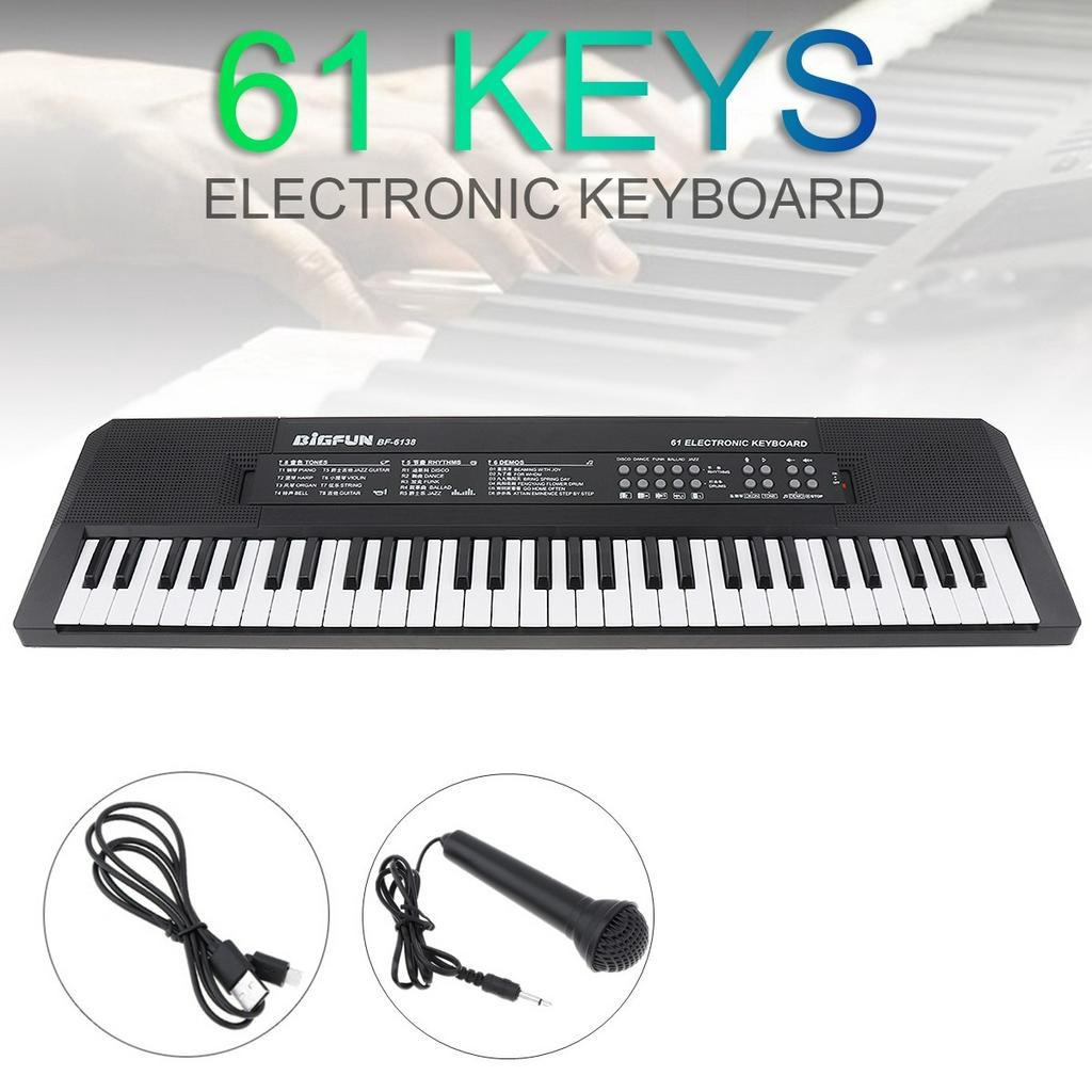 Keyboard Piano Elektronik Digital 61 Tuts Dengan Mikrofon