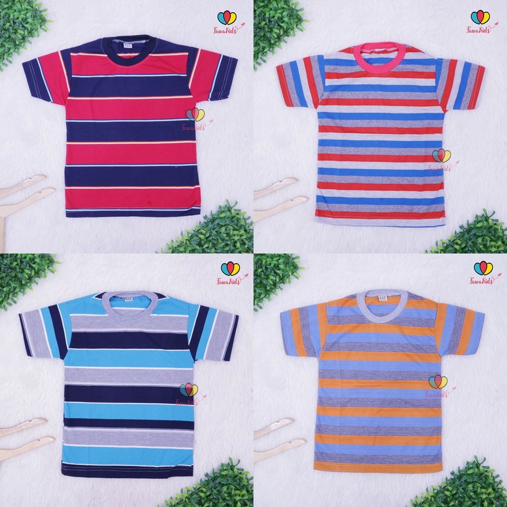 Baju Salur size 5-6 Tahun Kaos Salur Anak Laki Baju Adem Lengan Pendek Murah Polos Import Konveksi