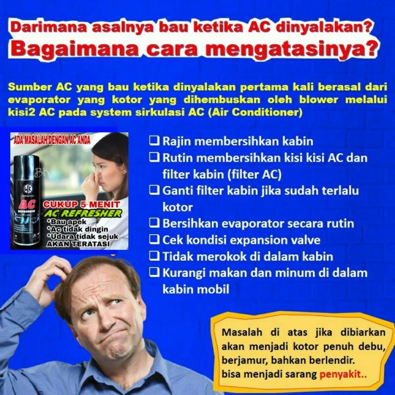 AC REFRESHER MOBIL / PEMBERSIH AC MOBIL /PENGHILANG BAU APEK &amp; ANTIRAT/PENGUSIR TIKUS AMPUH