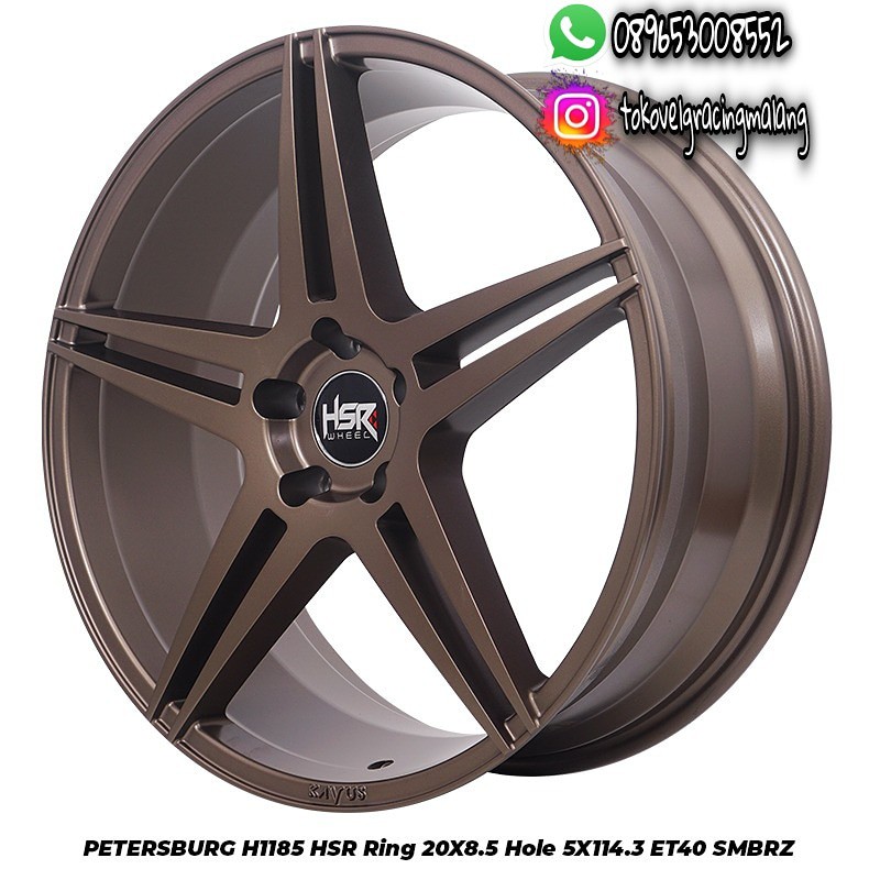 Velg R20 Mobil CRV Almaz Alphard HSR PETERSBURG 1185 Ring 20 Lubang 5 Rata Fender