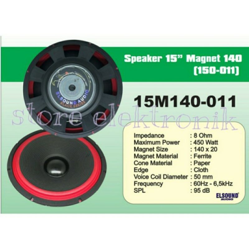 Speaker Woofer ELSOUND 15 Inch RED SERIES 450 Watt Original