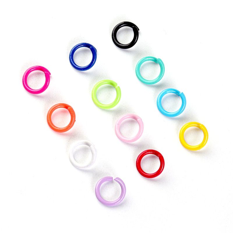 (100pcs) Jump Ring 0 Tebal Terbuka Pengait Konektor Bandul Mix Warna 6mm