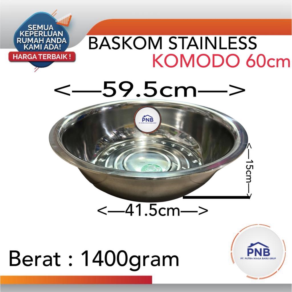 Baskom Korea Stainless Komodo Baskom Besar Stainless 60 Cm