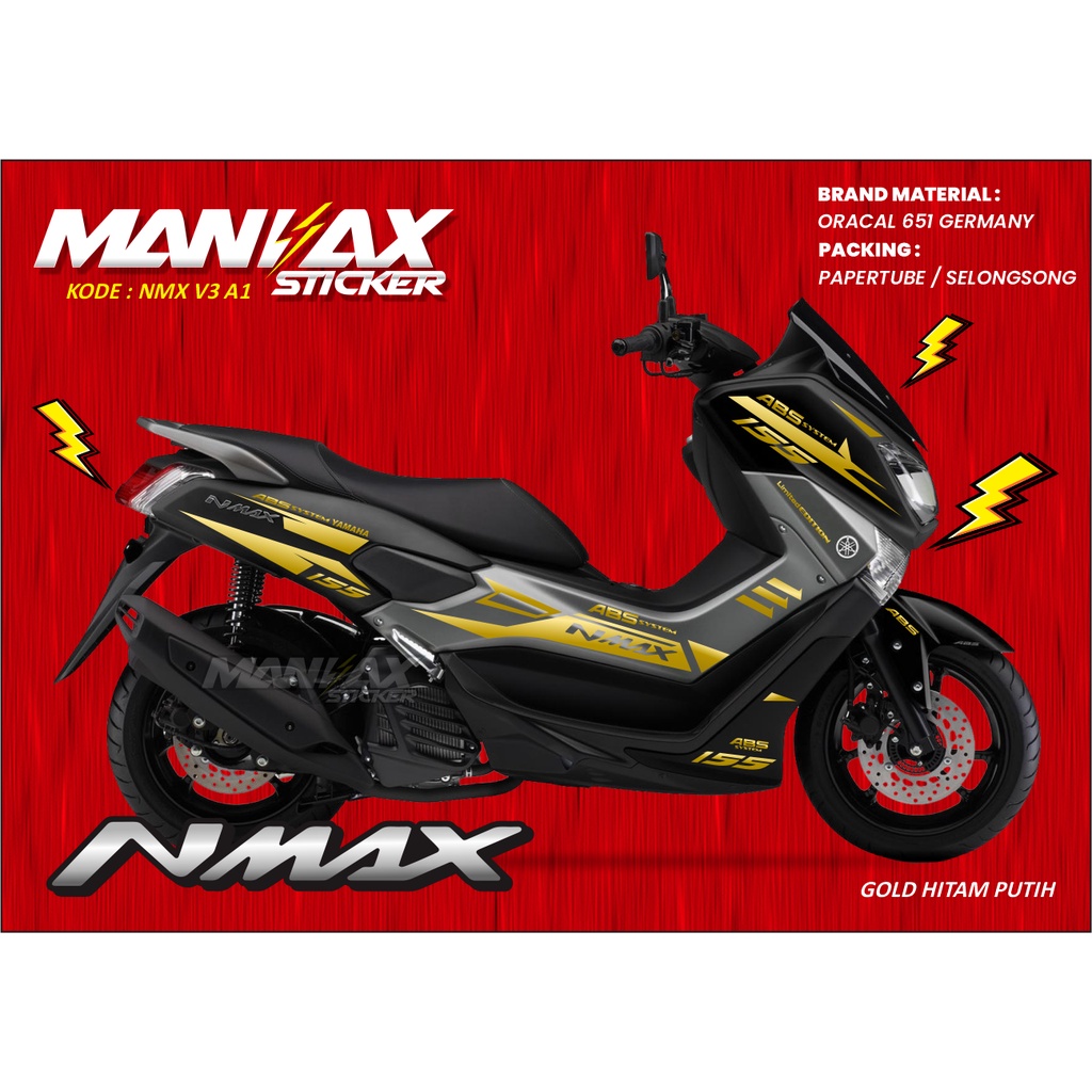 Striping Cutting Stiker Nmax 2019 Gold - Sticker Motor - V3