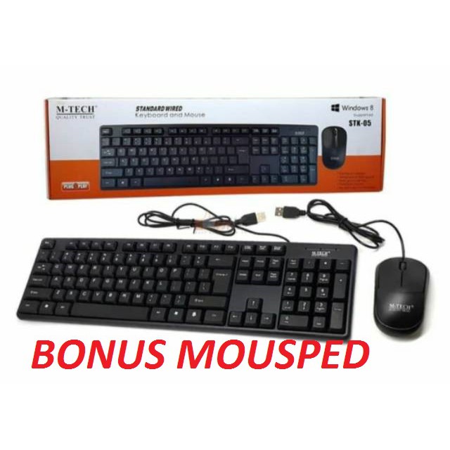 MURAH Keyboard mouse M-TECH USB Standard M-Tech STK USB Wired/ Kabel SATU PAKET