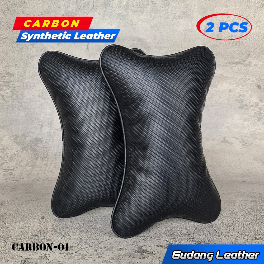 Bantal Mobil Kulit Sintetis - Carbon Series