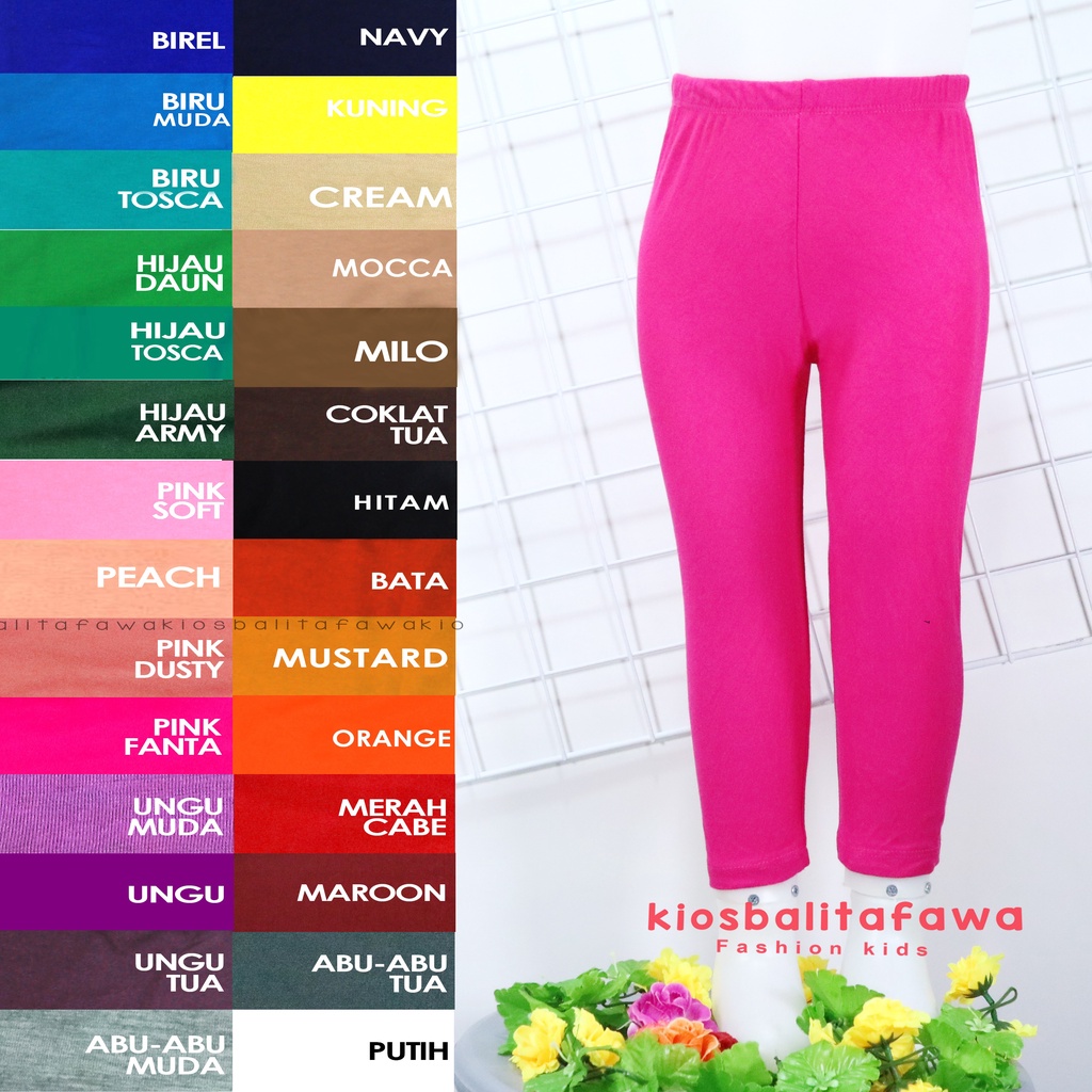 Legging Polos 5-7 Tahun / Leging Anak Leging Polos Murah Bahan Kaos Adem Harian Celana Ketat Dalaman