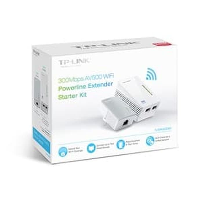 TPLINK TL-WPA4220KIT 300mbps AV500 Powerline WiFi Extender Starter Kit