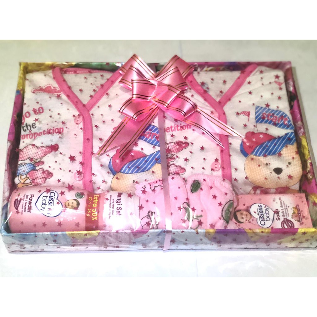 Kado Jenguk bayi / Kado Lahiran / Paket Kado Bayi Newborn / Baby Gift Box plus Setelan / parcel bayi