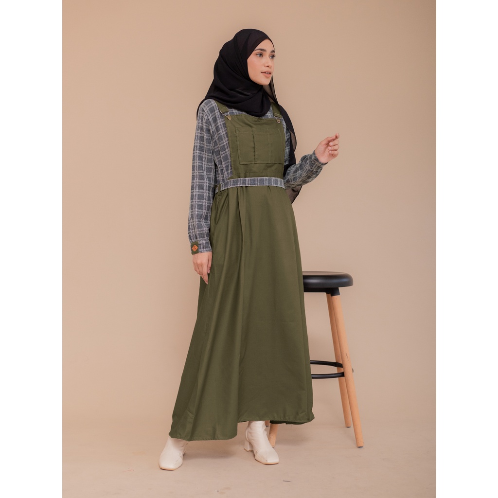 Ricis by Khayra - Retro Dress - Gamis Terbest Seller  Ria Ricis-NAVY ARMY