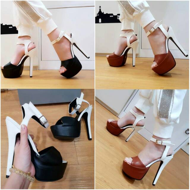 High heels zara 15cm dove leather