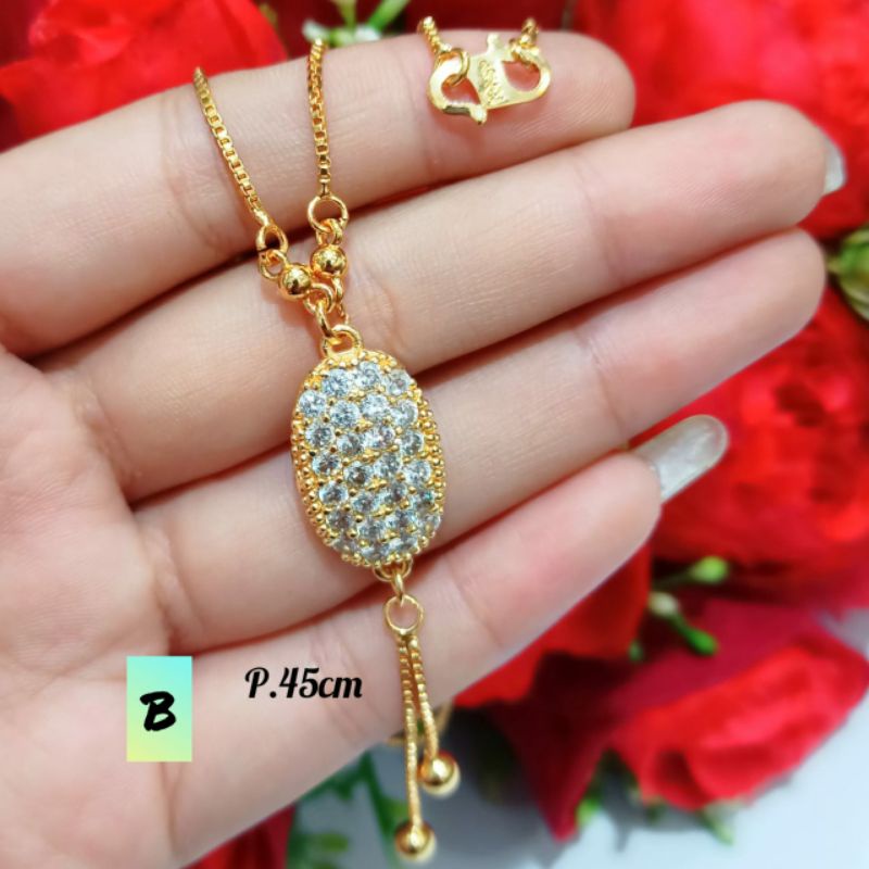 Kalung permata koye Jurai permata zircon varian motif Gold anti karat