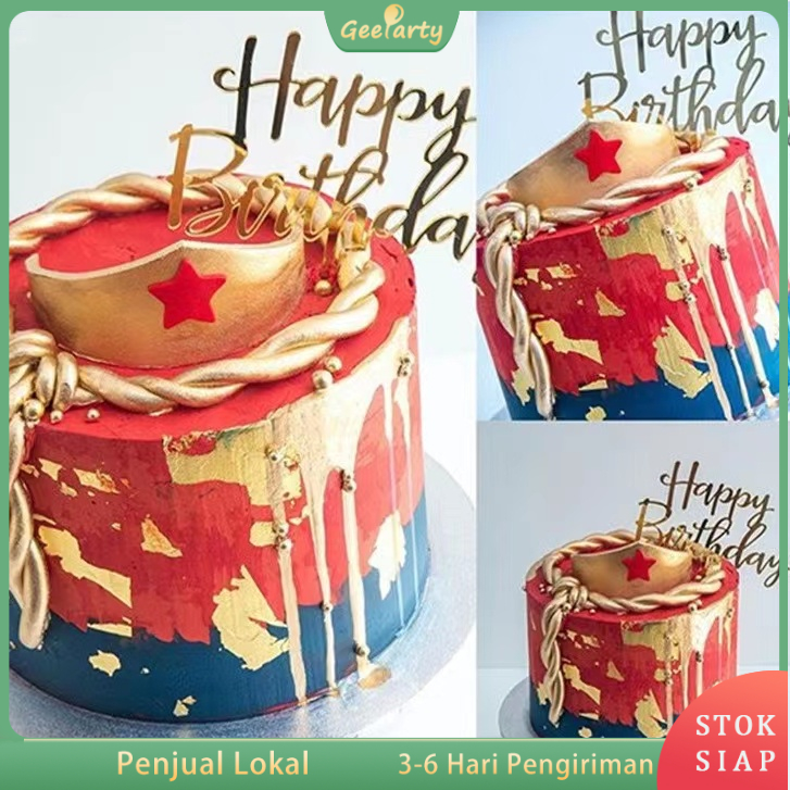 Jual Selamat Ulang Tahun Kue Emas Perak Topper Untuk Pesta Ulang Tahun