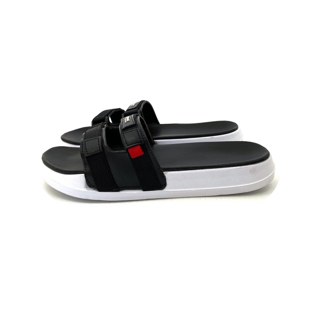 Ruuf - 0208 Strap Slide Sandal Pria - Black/White