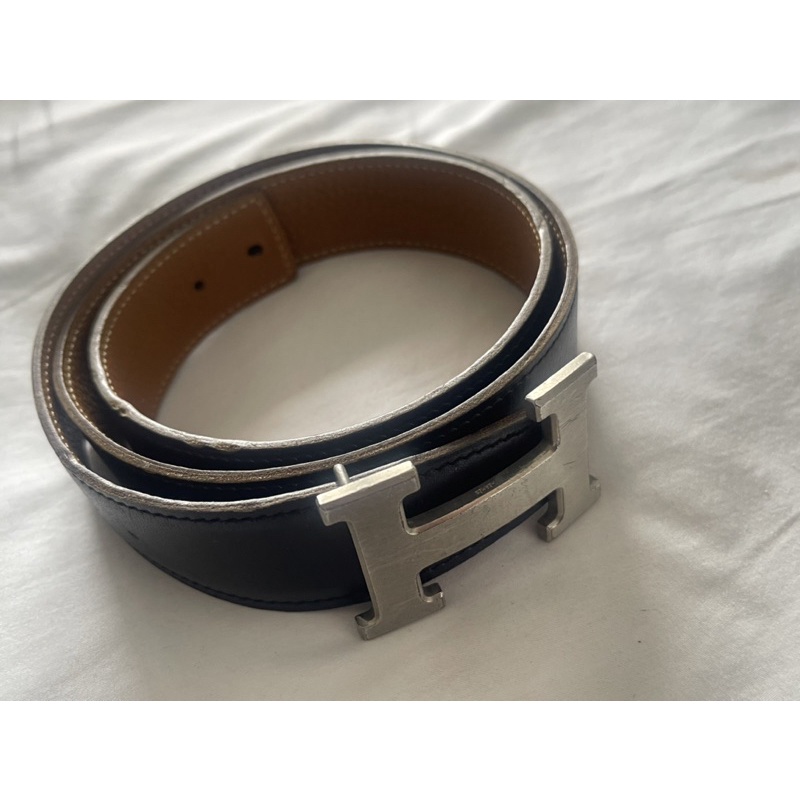 hermes belt two color black Gold phw auth stamp k square
