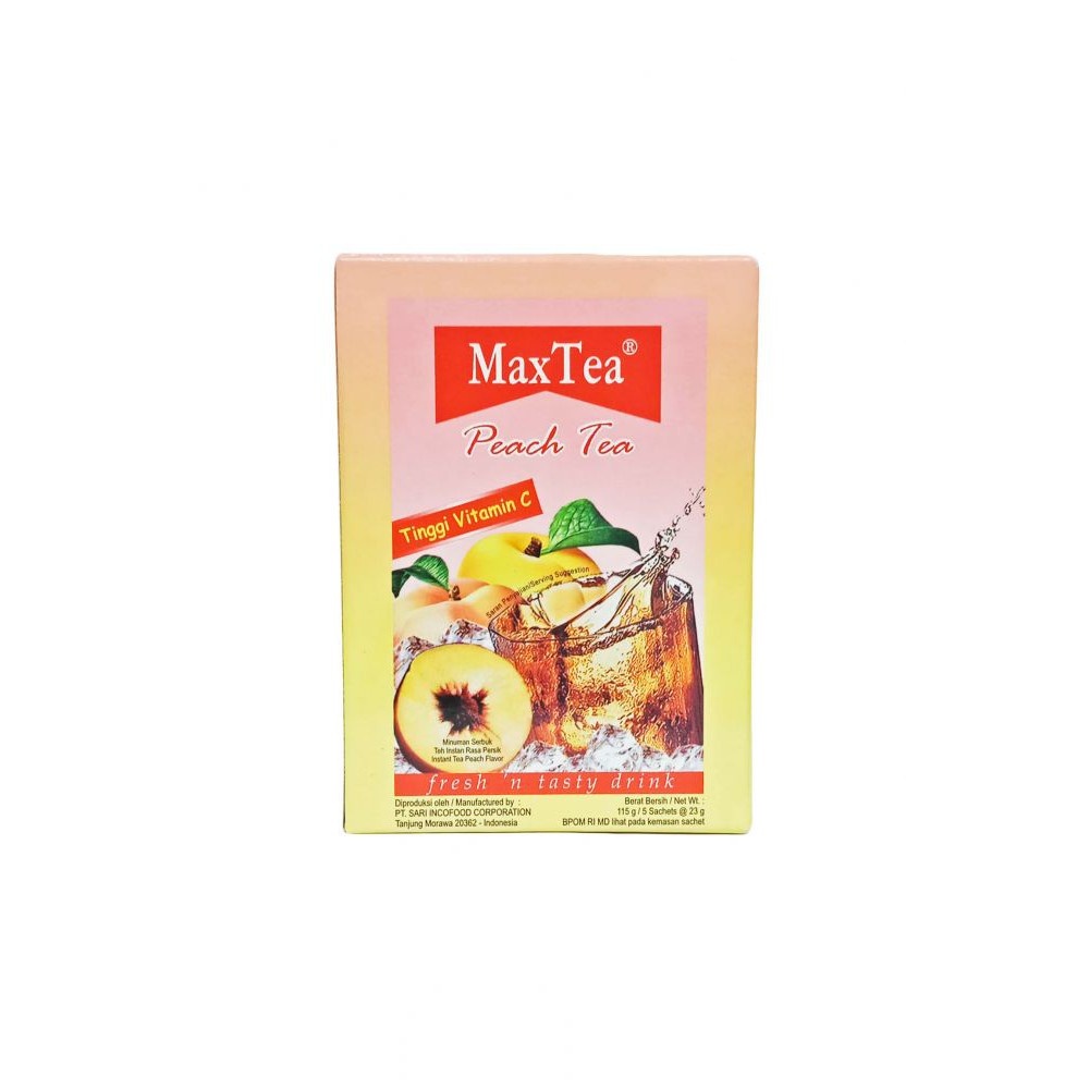 Max Tea Peach Tea 1 Box isi 5 Sachet [115 gr]