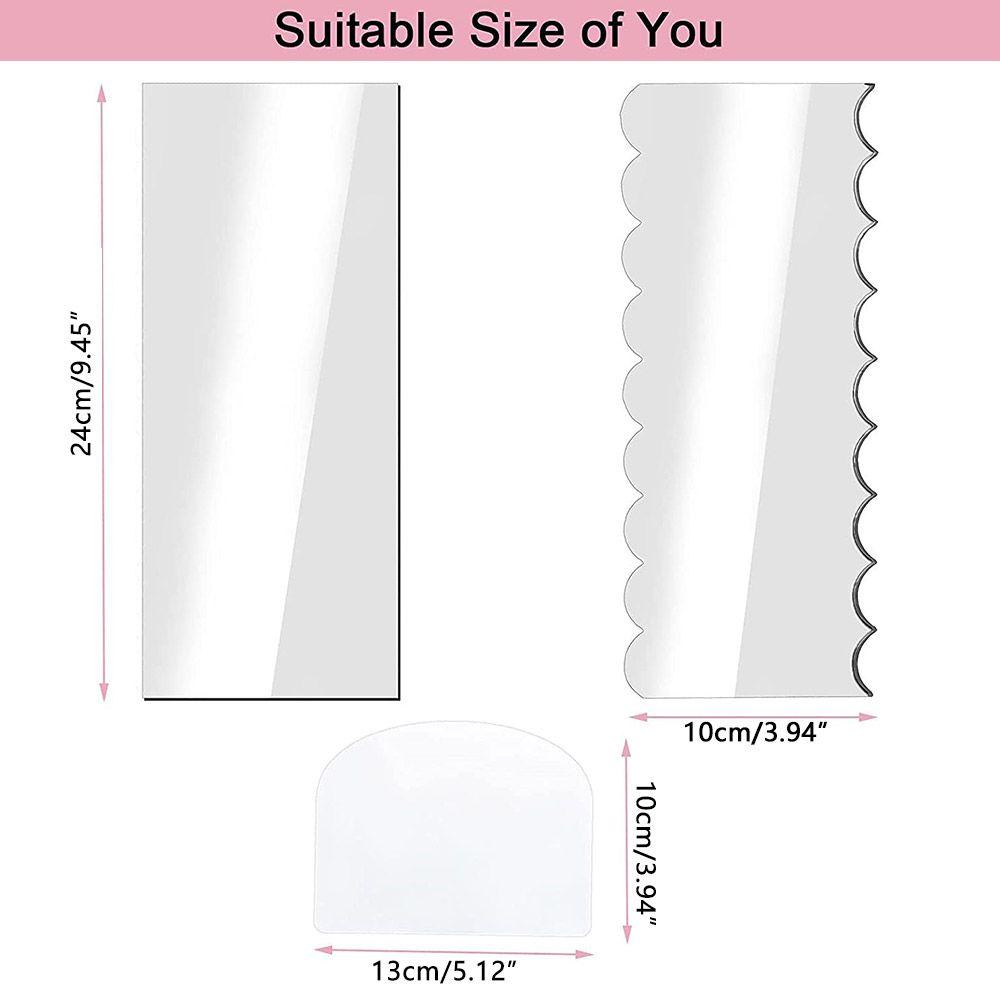 Suyo 8pcs / Set Scraper Kue Bahan Akrilik Transparan