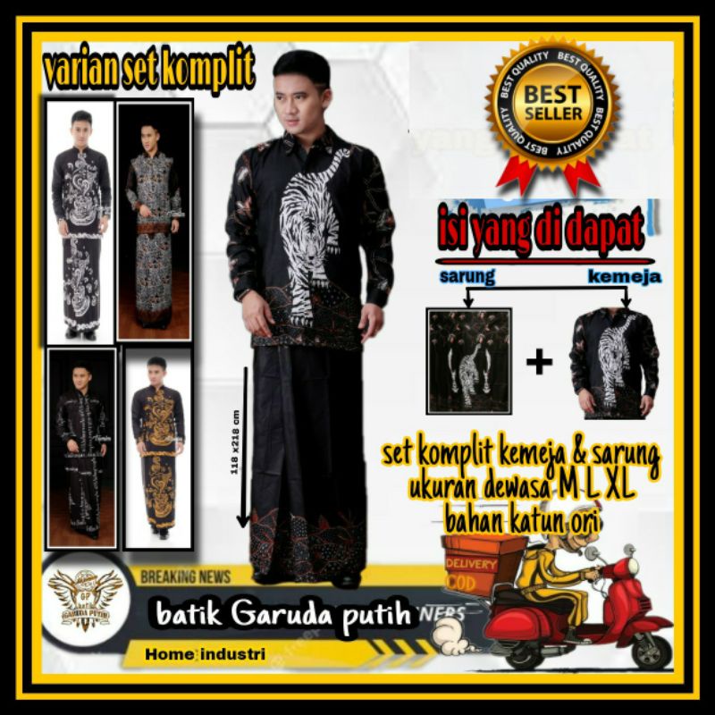 SETELAN SARUNG KEMEJA BATIK PEKALONGAN  KEMEJA BATIK SET KEMEJA DAN SARUNG BATIK KEMEJA SETELAN UKUR