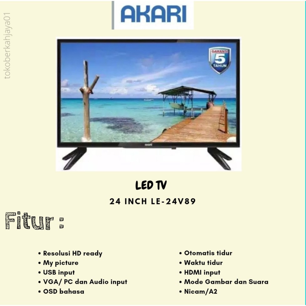 LED AKARI TV 24 INCH TYPE LE24V89 (Garansi Panel 5 Tahun)