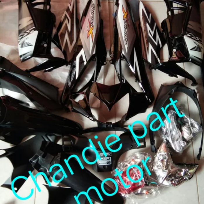 full set body honda Supra x 125 betmen hitam