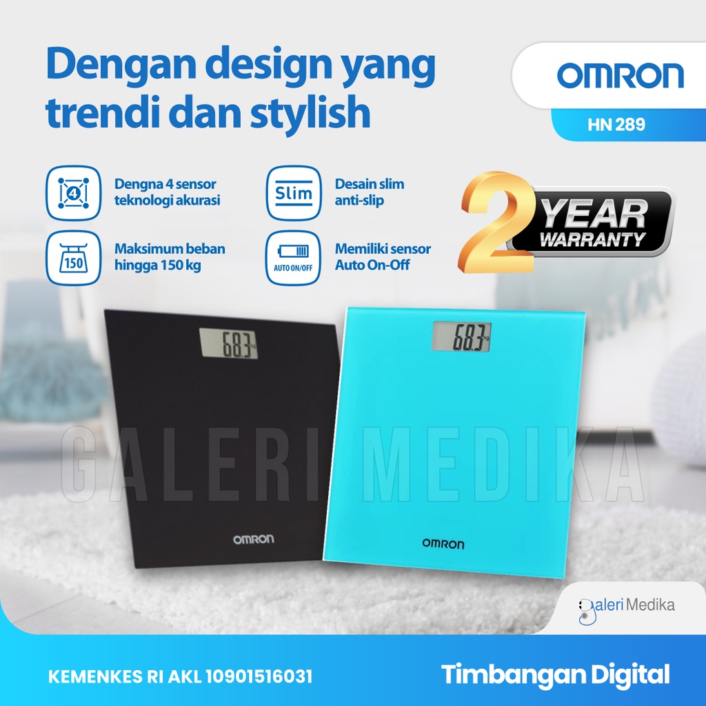 Omron Timbangan Digital HN289 / HN 289 / HN-289 Ukur Hingga 150 Kg - Garansi 2 Tahun