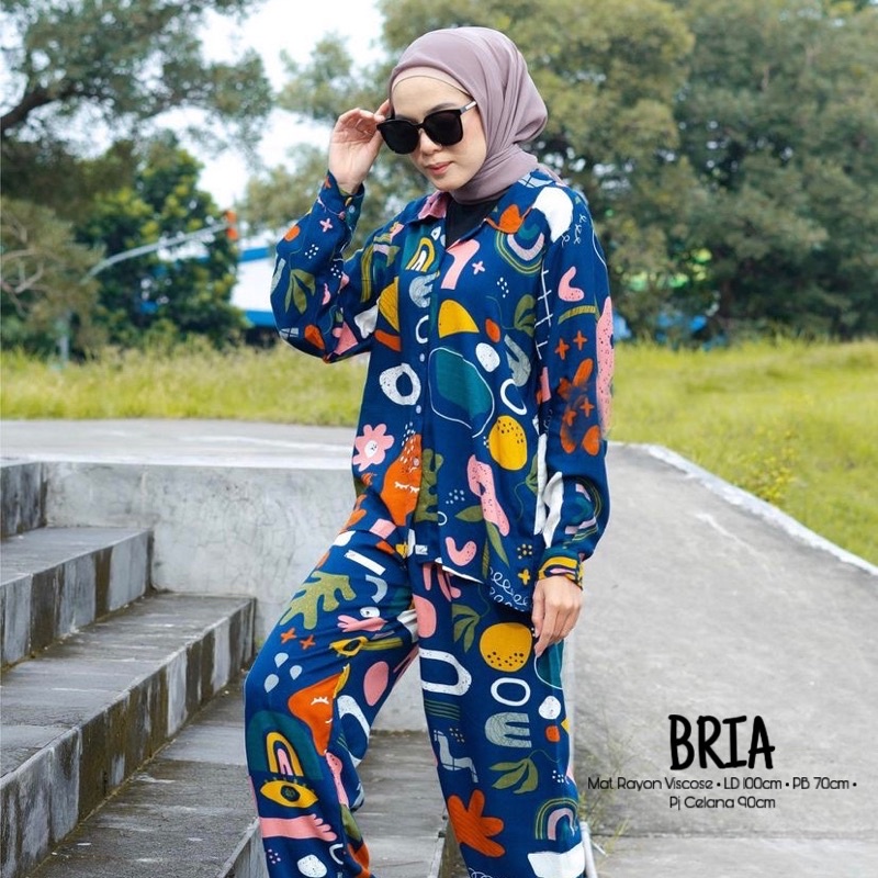 One set Rayon Viscose Busui Ld 100 - 110 Motif Kekinian-BRIA SET LD100