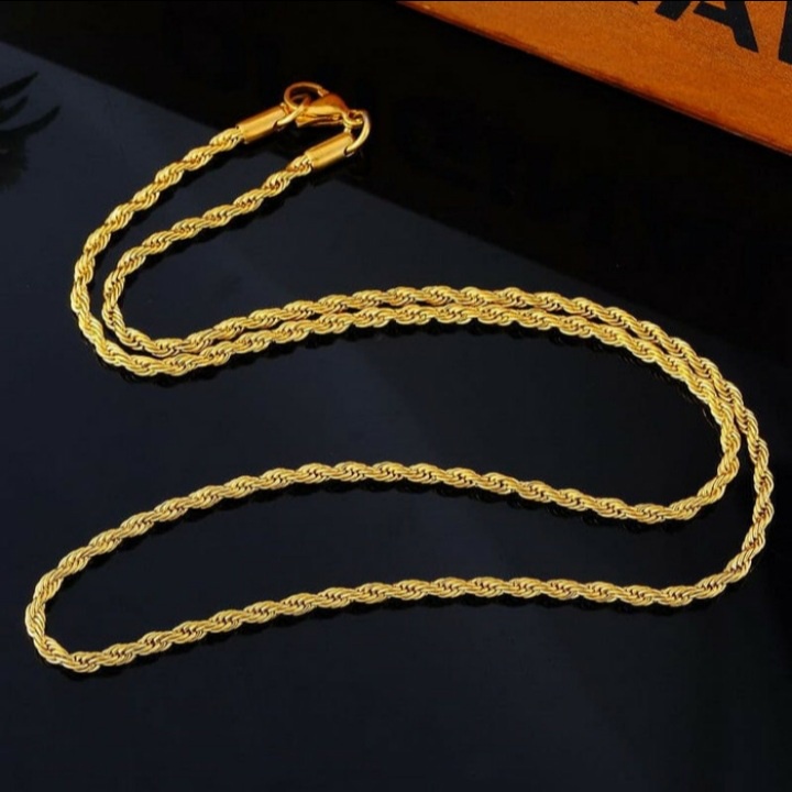 KALUNG TAMBANG TITANIUM PRIA WANITA GOLD AKSESORIS PRIA TITANIUM ASLI