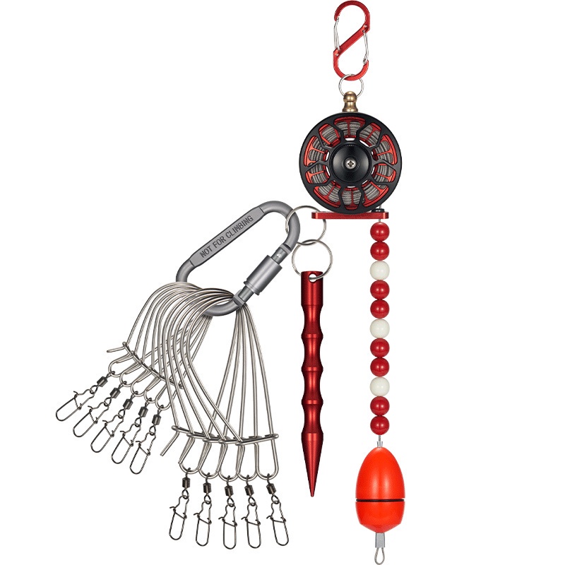 Lockfish Buckle 8M Steel Wire Rope Fishing Lock Buckle 1 Set 32Cm/195G 10 Stainless Steel Snaps Fishing Gear Fish Float Fishing Accessories