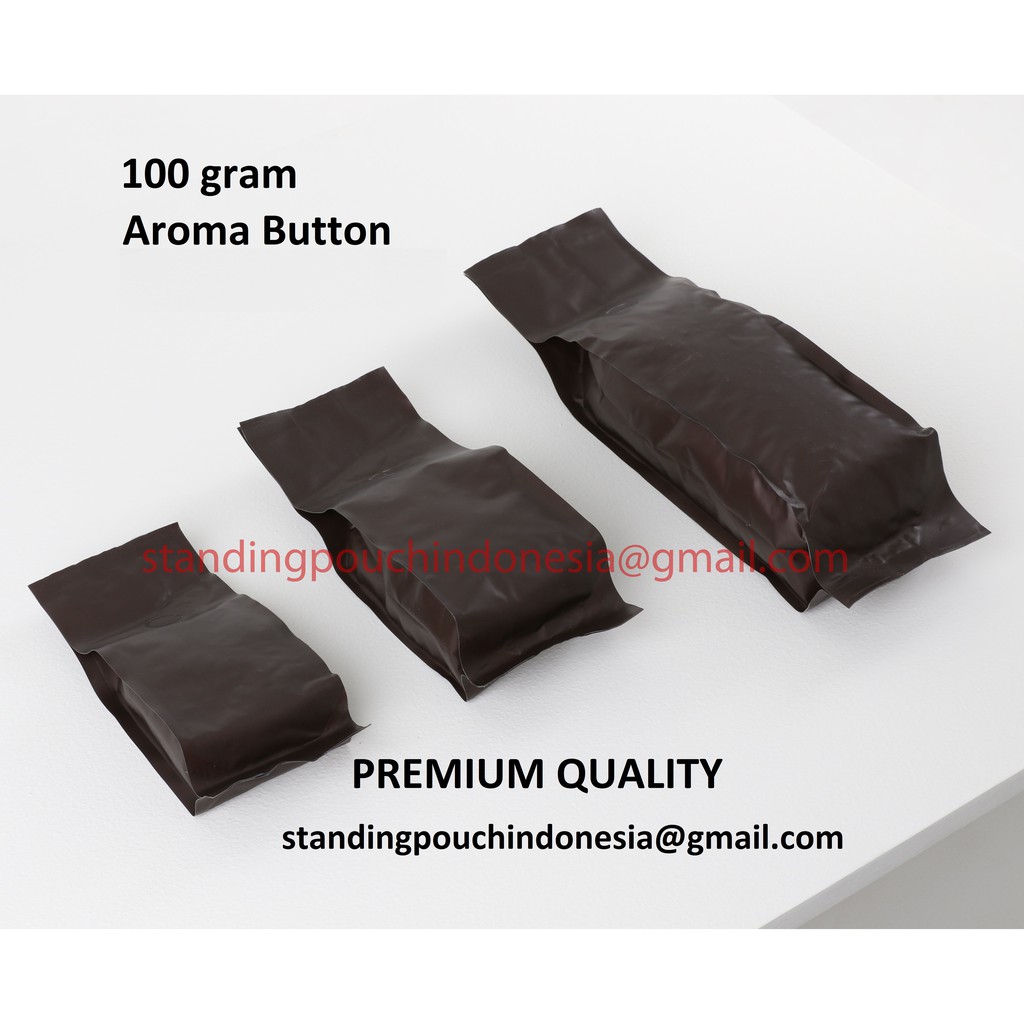 

Kemasan Kopi Gusset Quad Seal 100g (50PCS) (VALVE) COKLAT *PREMIUM*