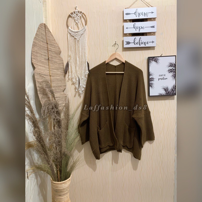 KARDIGAN OVERSIZE | OVERSIZE PREMIUM | CARDY OVERSIZE | KARDIGAN TEBAL-Bronze