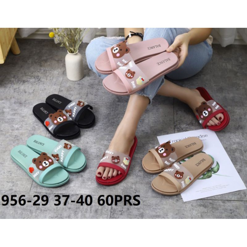 NEW BALANCE 956-X2 ORI Sandal Selop Jelly Wanita Terbaru Karakter Panda Beruang Import Goog Frierdi